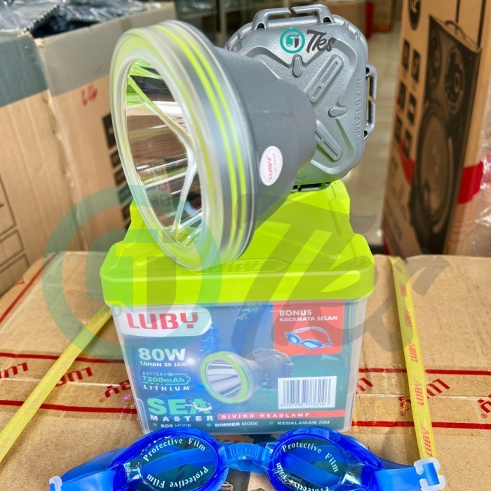 LUBY L-1817L Senter Kepala Selam 80 Watt Headlamp Diving Luby
