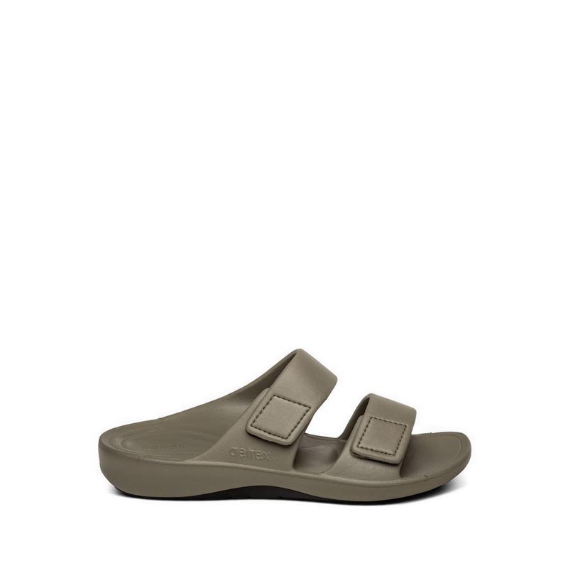 Aetrex Milos Orthotic Men's Slides - ARMY