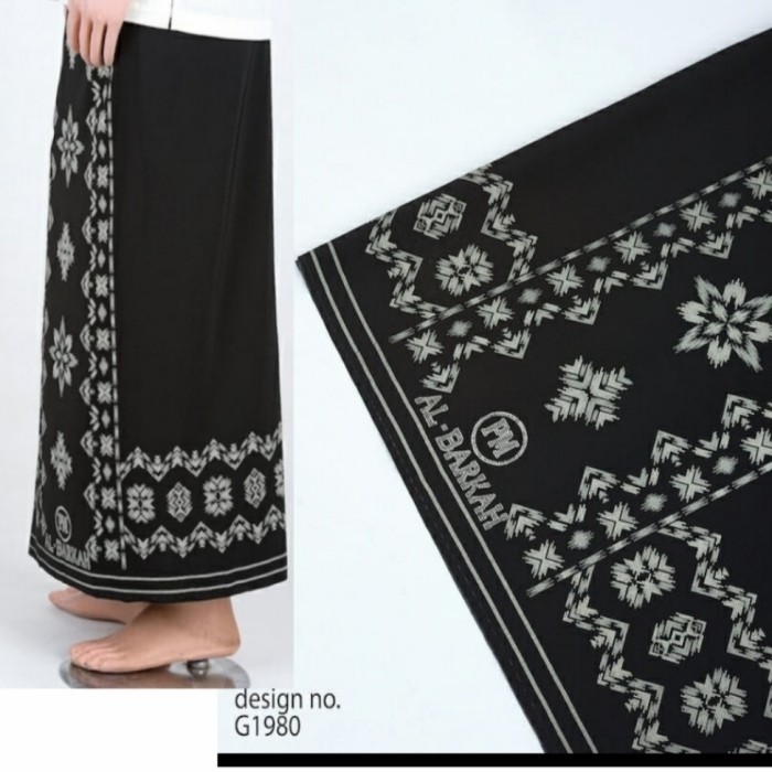 sarung pria polos hitam al barkah pulau mas jumbo  - dua warna.hijau