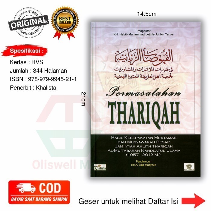 Buku Agama Islam Permasalahan Thariqah Hasil Kesepakatan Muktamar