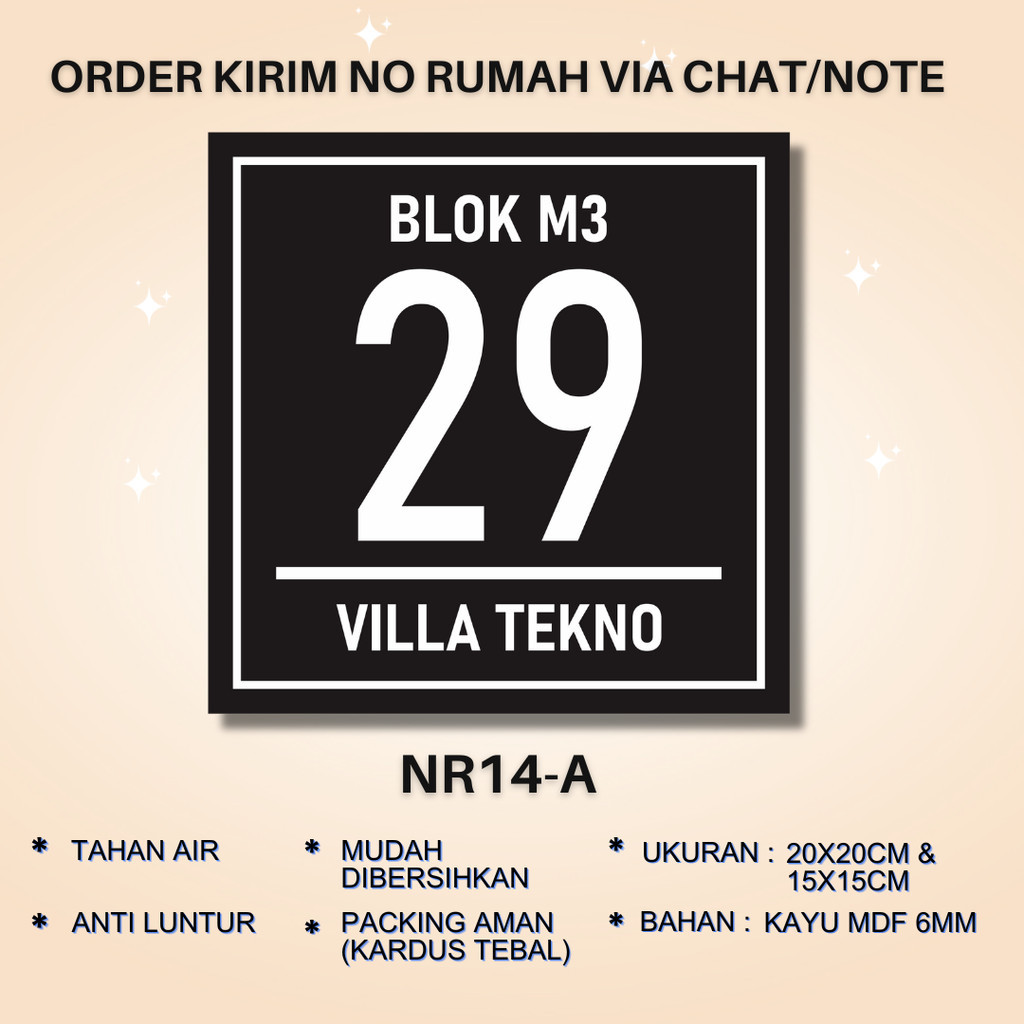 GEUNGGEU - PLAT NOMOR RUMAH MINIALIS PAPAN HIASAN DINIDNG BLOK NOMER RUMAH TEMPEL
