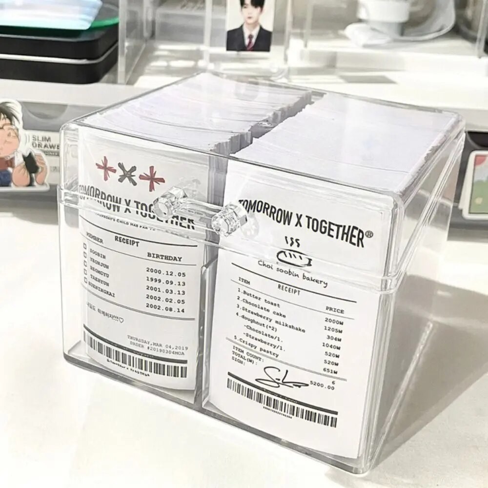 

New Organizer Box For Kpop Photocard Photo Card Collection Transparent Acrylic Photocard Storage Box School Stationery