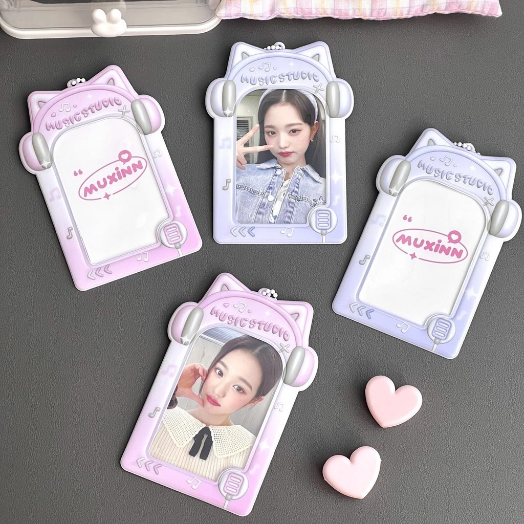 

MINKYS Kawaii Video Room 3 inch Kpop Photocard Holder Photo Card Holder Bag Pendant School Stationery