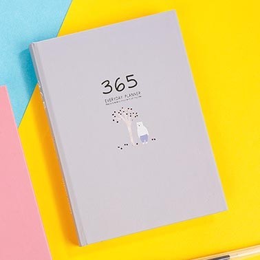 

THOS Buku Diary 365 Hari Hardcover Agenda Planner Book - Abu-abu