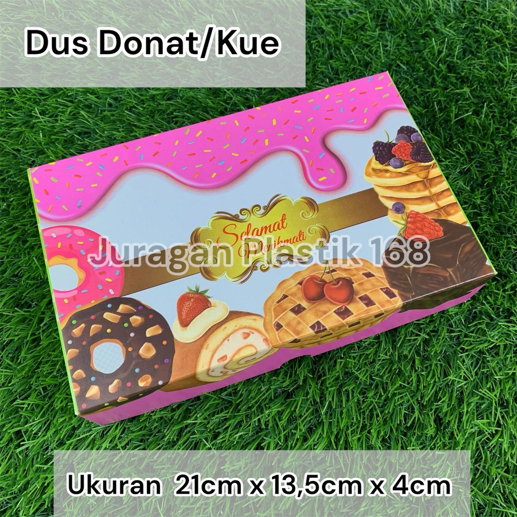Dus Kotak Donat Martabak Kue Pink Mini Kecil 21x13,5x4