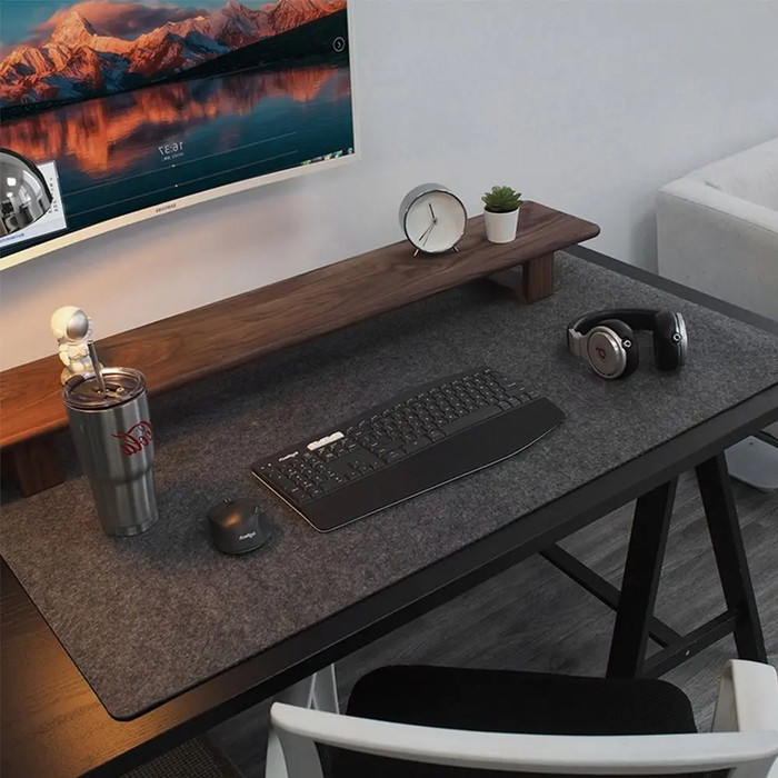 KIDUNGS Mousepad 100 x 50 Desk Mat Elegan Minimalis Anti Slip Mouse Pad XXL Abu Tua Abu Muda - 90X40