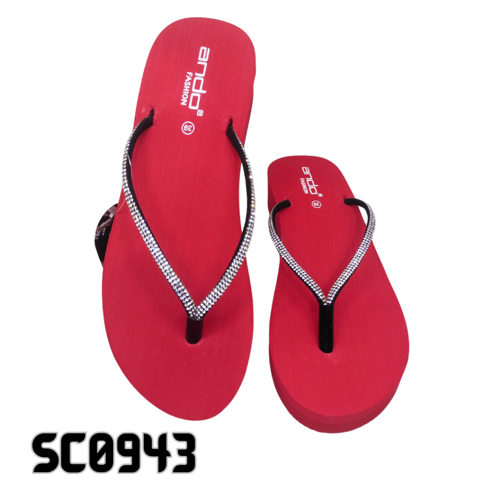 Sandal Sendal Cewek Wanita Anak Perempuan Wedges Tinggi ANDO NICE BLINK Jepit 100% Original Terbaru 