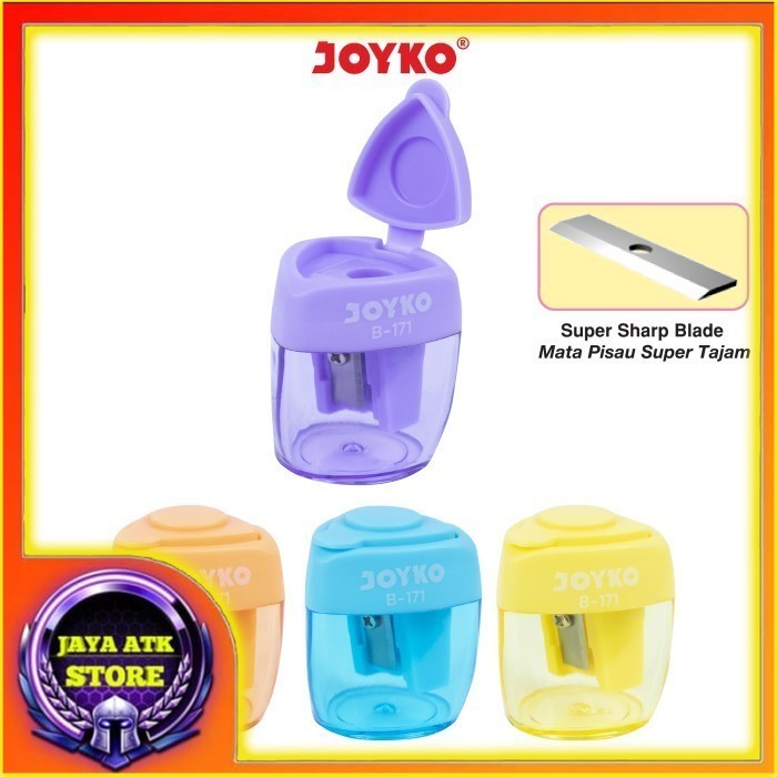 

JOYKO Sharpener Rautan Pensil Mungil Serutan B-171 Buka Tutup Plus plus Box Pembuangan
