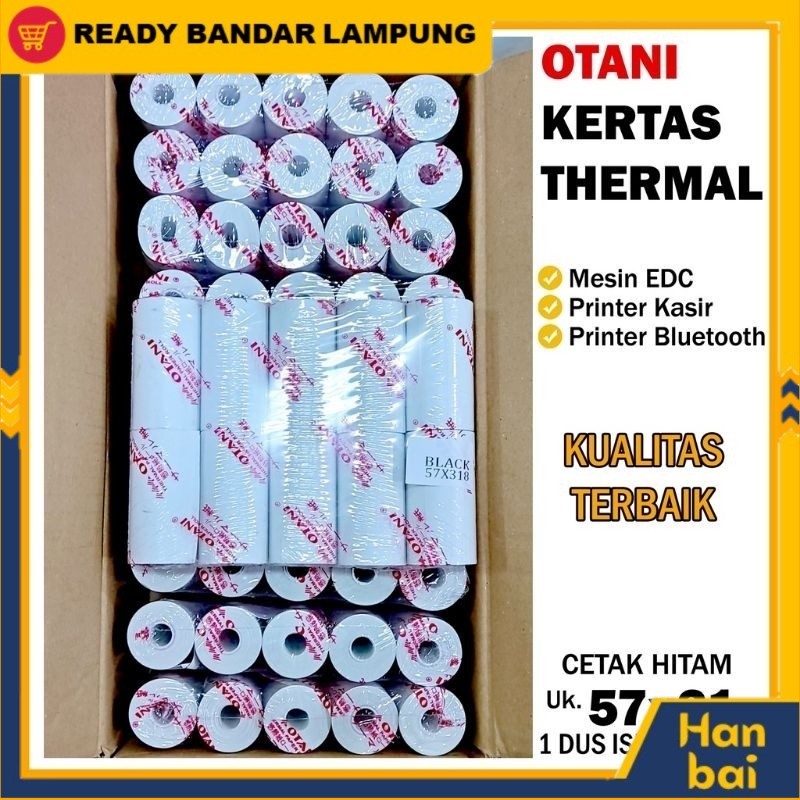 

Otani Kertas Thermal - Kertas Struk - Kertas EDC - Paper Roll EDC 57 x 31mm HANBAI