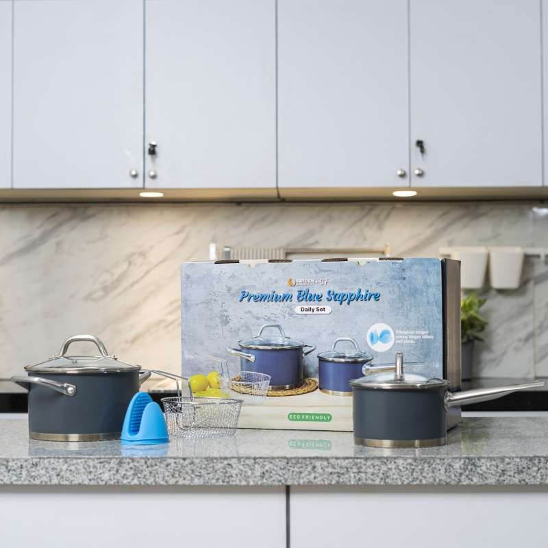 Swiden Daily Set Panci Set Biru Tua Elegan
