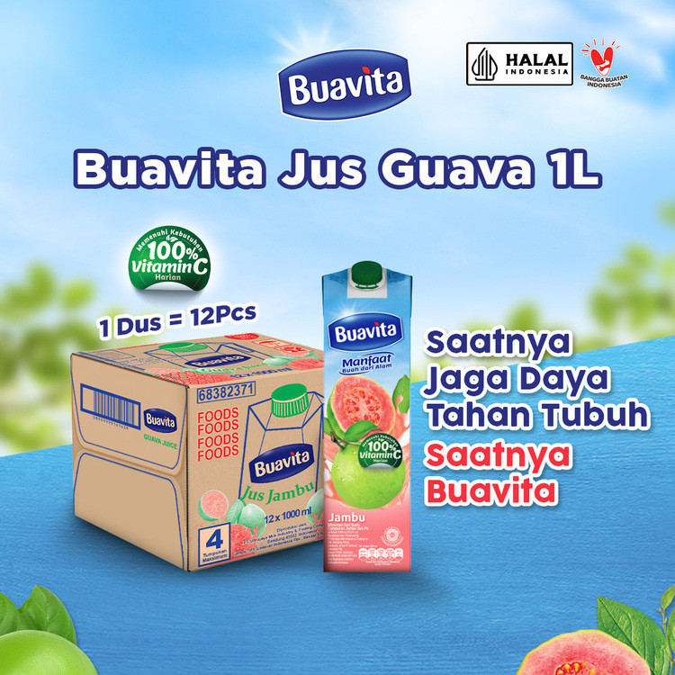 

Buavita Jus Buah Asli Jambu 1000ml (Isi 12)