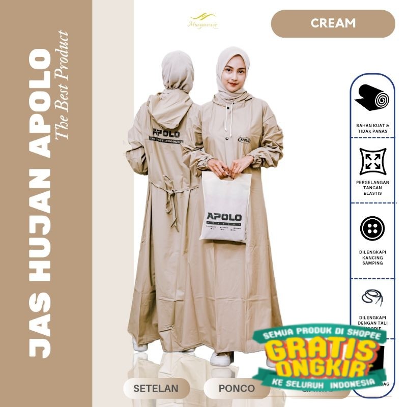 Jas Hujan Gamis / Jas Hujan Wanita Muslimah Hijab -Hijas/ bsar jumbo mantel jashujan