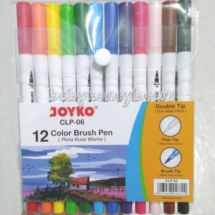 

[NEW] Spidol pena kuas warna 2 mata pen/Color brush pen CLP-06 Joyko