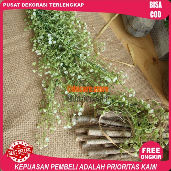 Daun Juntai Gantung Daun Rambat Tanaman Hias Artificial plastik Putih