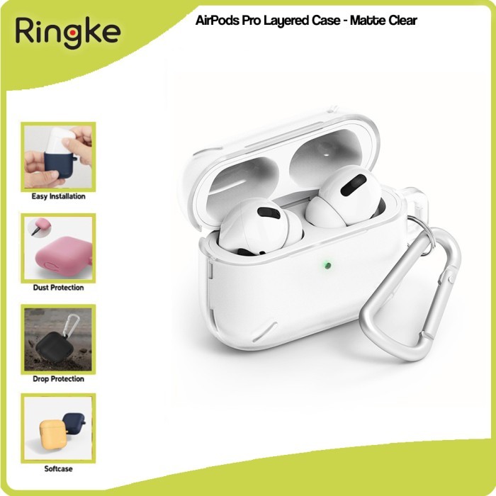 NEW TREND ~[Case Airpods] Ringke Airpods Pro Layered Case Anti Banting Crack Hardcase - MatteClear