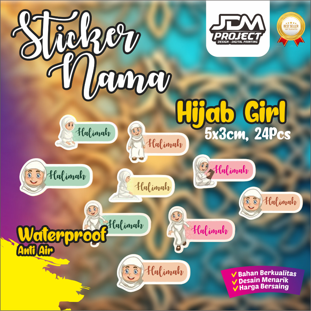 

Cetak Kilat - Sticker Label Nama Anak Muslim Girl 1