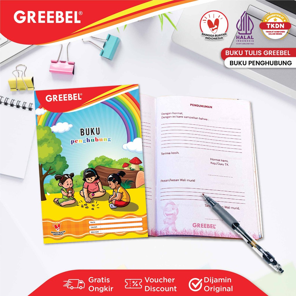 

GREEBEL Buku Penghubung A6 34 Lembar / Buku Komunikasi Orang Tua / Buku Edukasi Anak Sekolah