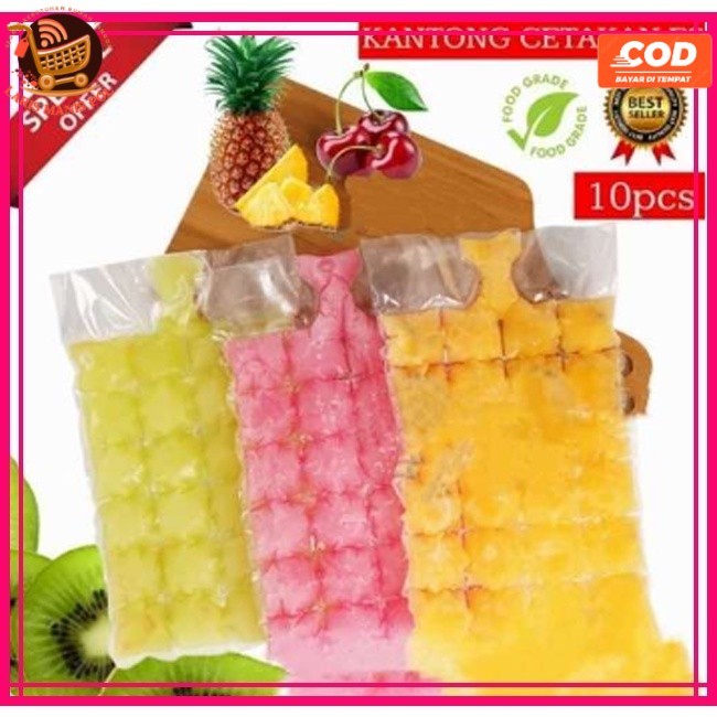 

LMP Kantong Plastik Es Batu Isi 10Pcs @24 Cube Cetakan ANTI TUMPAH Ice Bag