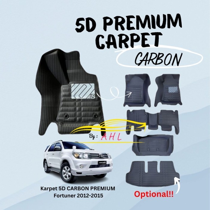 Karpet 5D Premium Mobil Toyota Fortuner VNT Turbo  Carbon / Toyota Fortuner Lama 2005-2015 / Fortune
