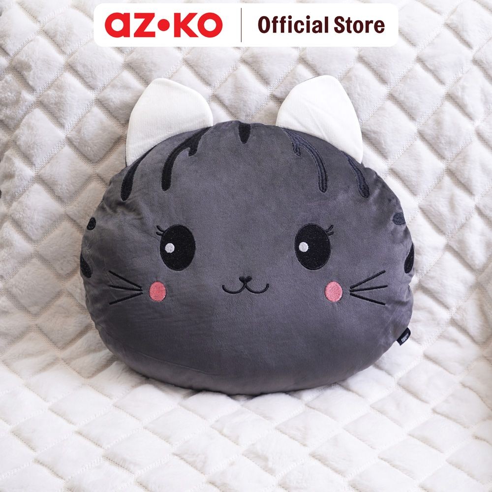 AZKO Ataru Bantal Sofa Cat Round - Abu-Abu cushion sofa aesthetic bantal dekorasi sofa bentuk kucing