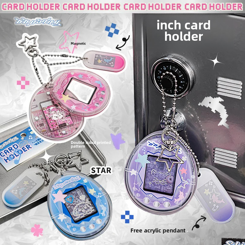 Oopsday Mini Card Holder American Style Vintage Tamagotchi Photo Card Frame Plastic Wall Decoration 