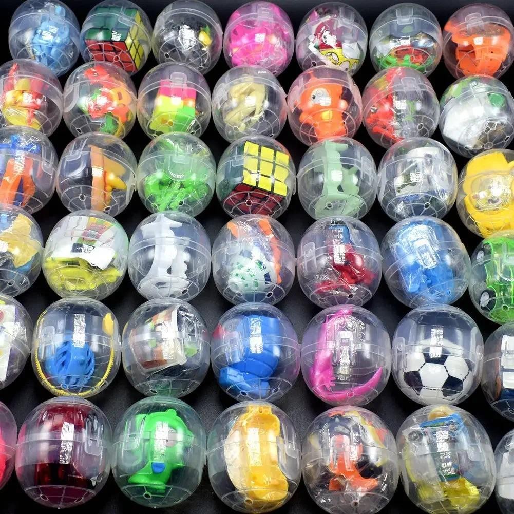 3pcs NEW 47mm Gacha Mixed Doll Toy Ball Transparent Capsule Surprise Egg Model Puppets Toys for Kids