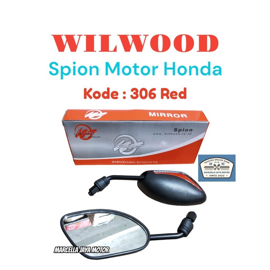 1 SET WILWOOD KACA SPION MOTOR HONDA 306 RED SPION HONDA KACA SPION HONDA MERAH MURAH KACA MOTOR SPI