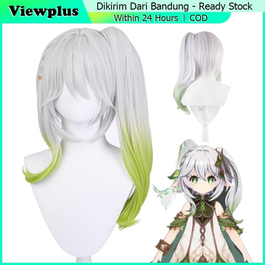 Wig Nahida Cosplay Genshin Impact Rambut Genshin Impact Nahida Dewasa/Anak