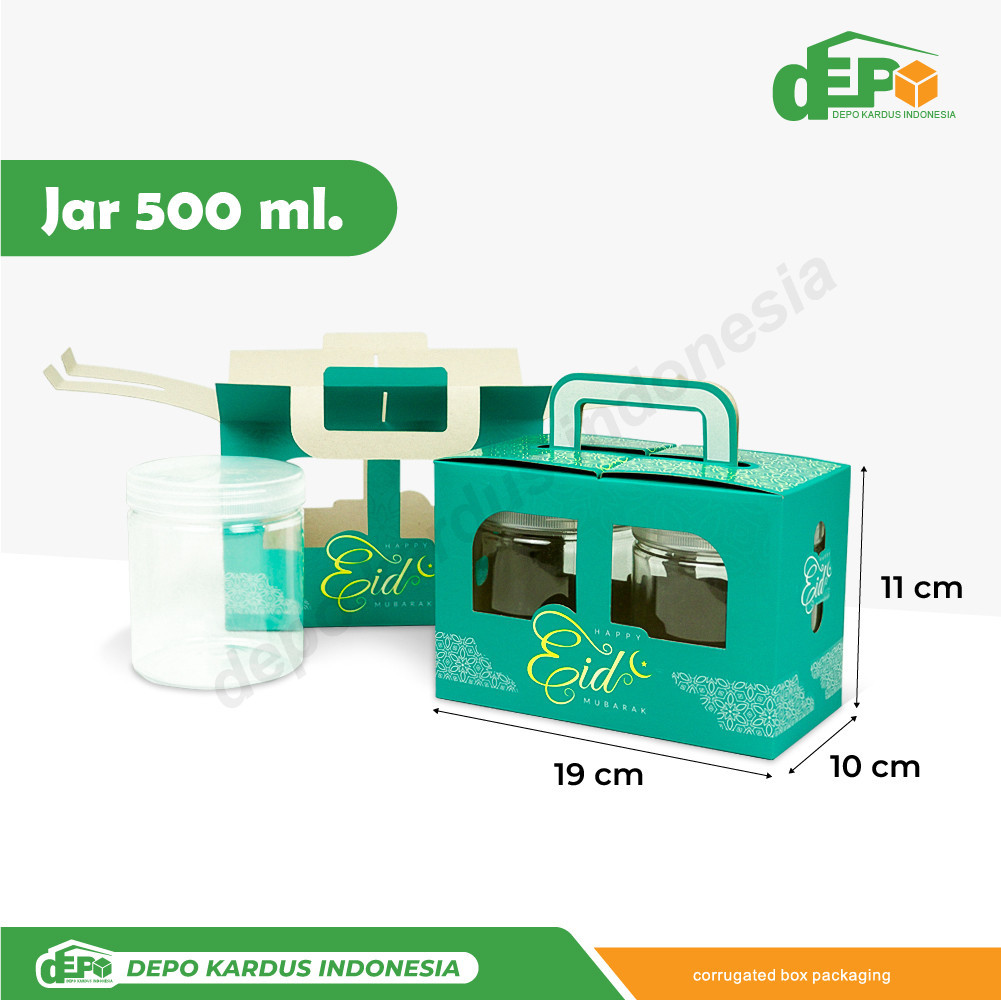 

Box Jar Premium 500 ml Isi 2 Toples Bulat (19x10x11)