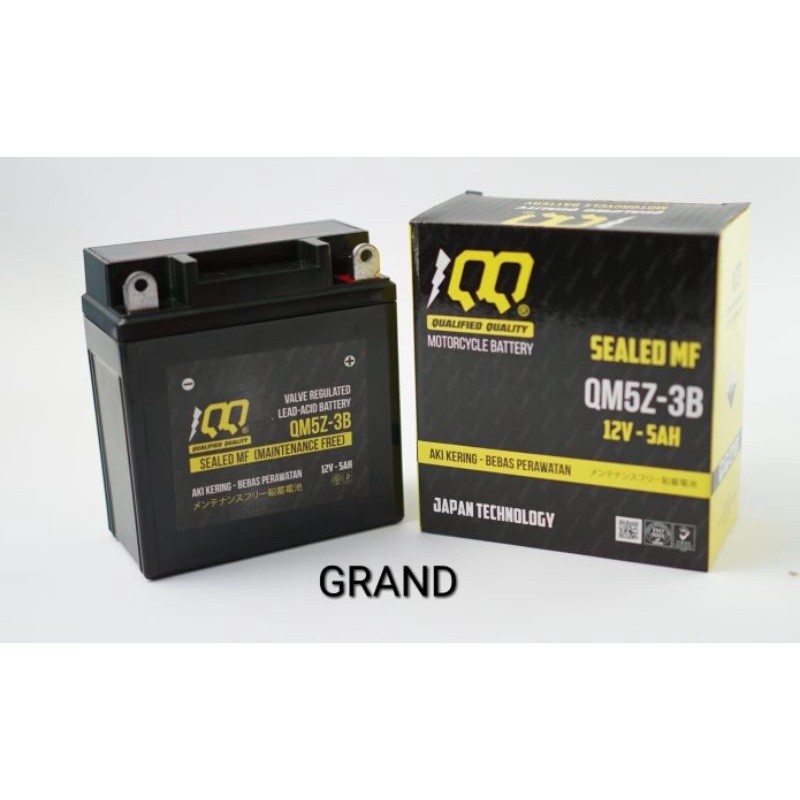 AKI MOTOR AKI SEPEDA MOTOR AKI KERING AKI GRAND QQ QM5Z-3B GM5Z-3B GRAND MURAH