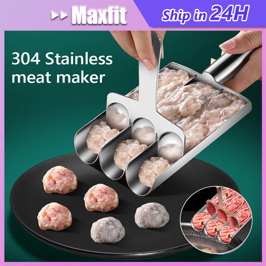 Alat Cetak Bakso Model 3 Baris Stainless Anti Lengket Manual Alat Pembuat Bakso Alat Cetakan Bakso