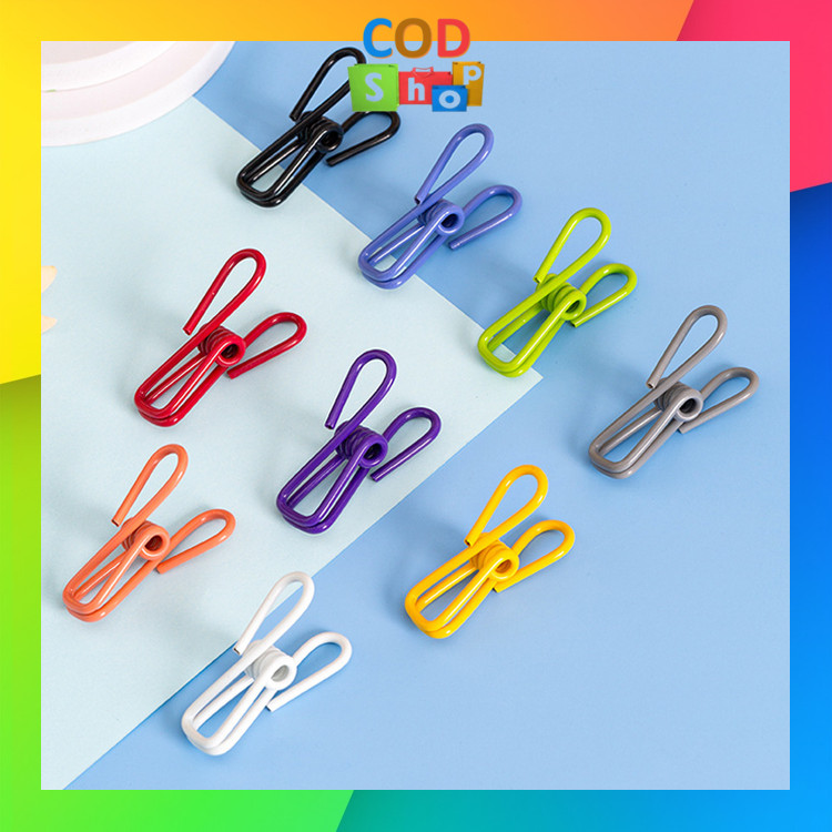 

COD - H6148 Jepitan Warna-Warni Stainless Steel / Klip Multifungsi Isi 10 PCS / Stainless Clip Jemuran / Klip Jepitan Serbaguna