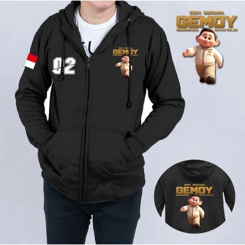 HODDIE RIT PRABOWO GEMOY / FREE STICKER GEMOY / JAKET PRABOWO GEMOY / KOALISI INDONESIA MAJU / PRABO