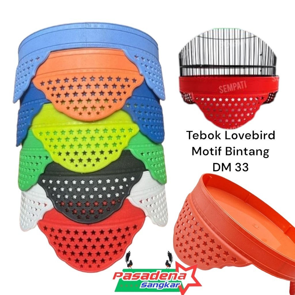 Tebok Sangkar Lovebird Plastik Anti Pecah Motif Bintang