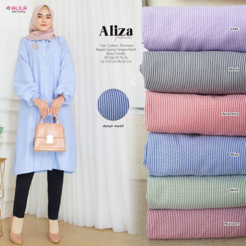ALIZA TUNIK KATUN PREMIUM MOTIF GARIS BY ALILA