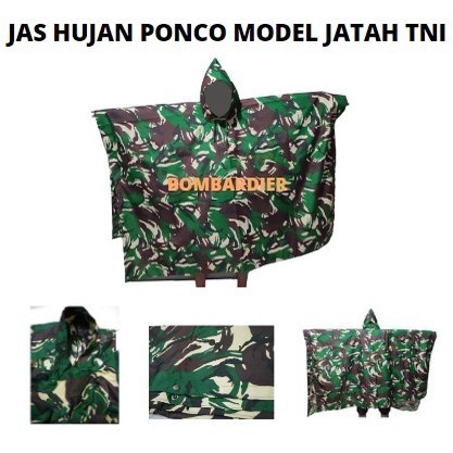 Jas Hujan Ponco Loreng Jatah TNI / Ponco Loreng TNI Malvinas / Kualitas Terbaik / Ponco Jas Hujan