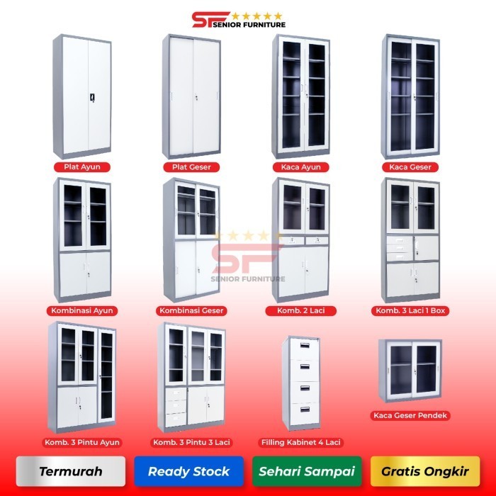 

PROMO!! -Filling cabinet lemari arsip lemari besi Murah TERMURAH - SL Kaca Pendek