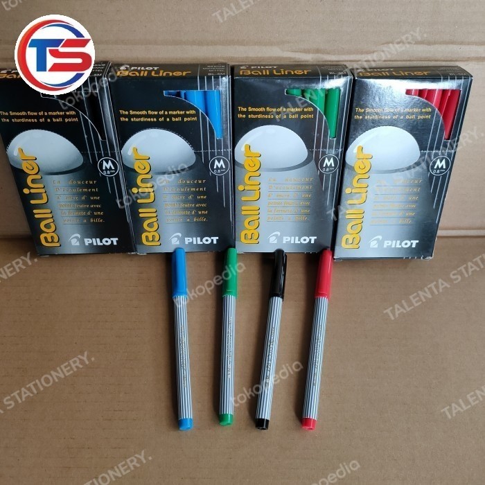 

PROMO!! -pulpen pilot balliner (M. 0.8mm) warana hitam & biru. - Hitam