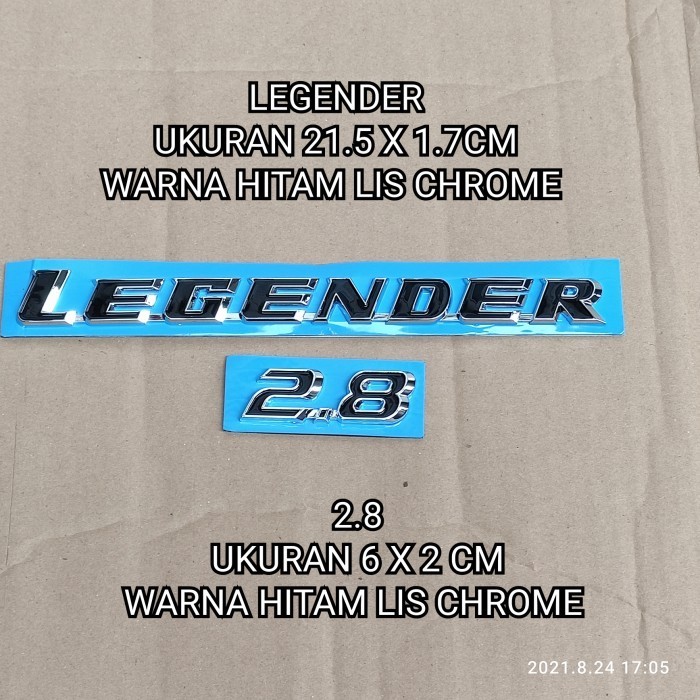 emblem bagasi belakang tulisan LEGENDER 2.8 fortuner versi thailand