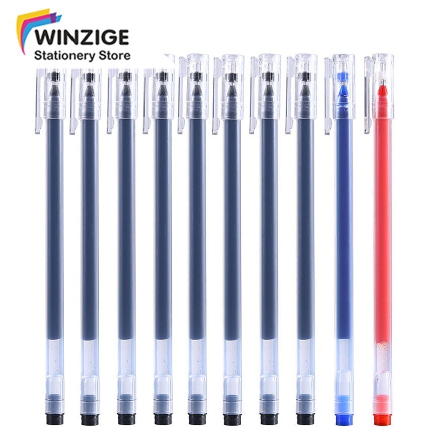 

Winzige Set 10 Pulpen gel 0.5mm hitam biru merah pulpen murah