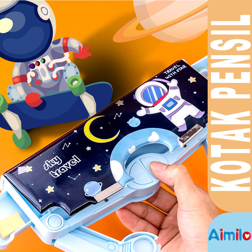 

Aimilo Kotak Pensil Multifungsi Lengkap Peruncing Gunting Isolasi Penghapus Penggaris