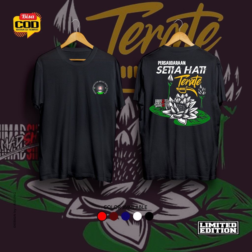 KAOS PSHT BUNGA TERATE PUTIH HATI BERSINAR -KAOS PSHT MURAH-KAOS TERATE-BAJU SH TERATE KAOS SH TERAT