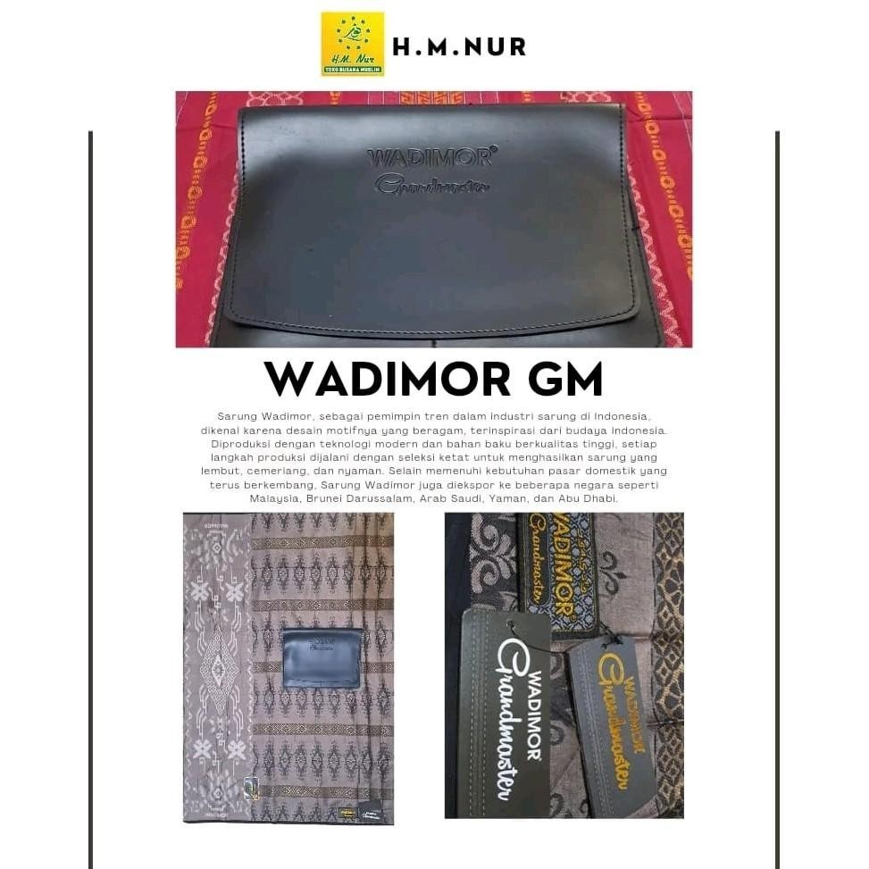 Sarung Wadimor GrandMaster ORI - FULL TAG FREE TAS EKSLUSIF WADIMOR Kain Pria Muslim Dewasa Hitam El