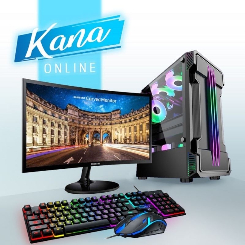NEW DISKON 70% PC Gaming Full set AMD Ryzen 5 5600G SSD 1 TERA RAM 64 GB  LED 24 inc Keyboard Mouse 