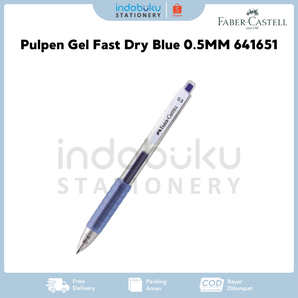 

Pulpen Gel Fast Dry Blue 0.5MM Faber-Castell 641651