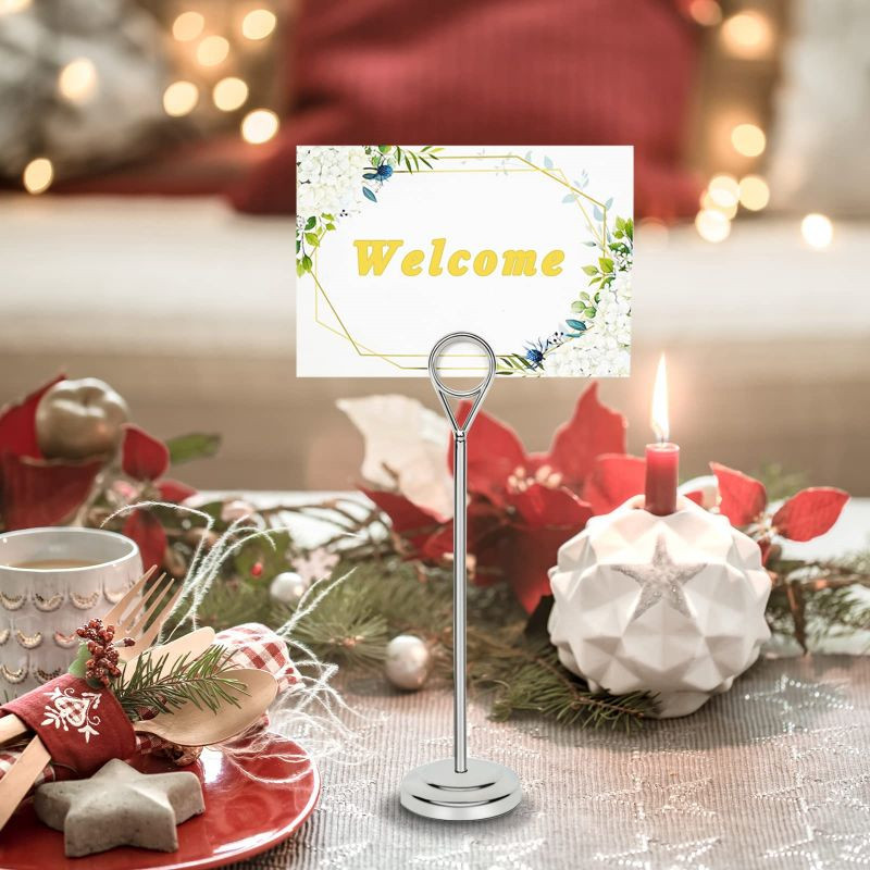 

25cm Tiang Nomor Meja Stainless Steel Table Number Stand Tatakan Holder Foto Price Tag