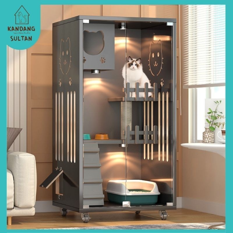 PROMO SALE SPESIAL Rumah Villa Kandang Kucing Mewah Knockdown Bongkar Pasang Elegant / Kandang Hewan