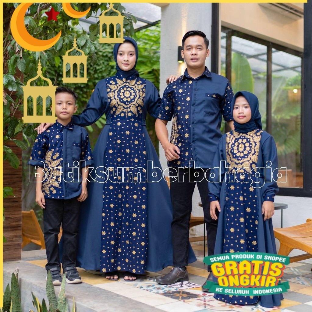 Baju couple keluarga sarimbit 2024 Terbaru gamis couple busui baju lebaran anak cowok cewek Terbaru 