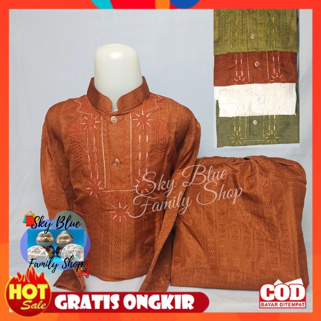 KAIN ADEM HALUS TEBAL / BK-AF05 Baju KOKO Usia 5 6 7 8 9 10 tahun ANAK Laki Setelan Set Stelan Gamis