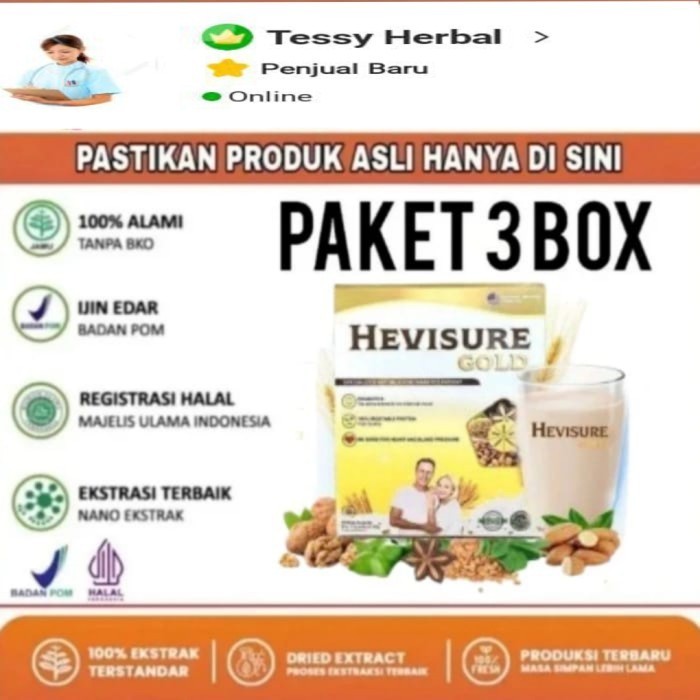 

Susu Hevisure Gold Obat Diabetes Kencing Manis Gula Darah Paket 3 Box